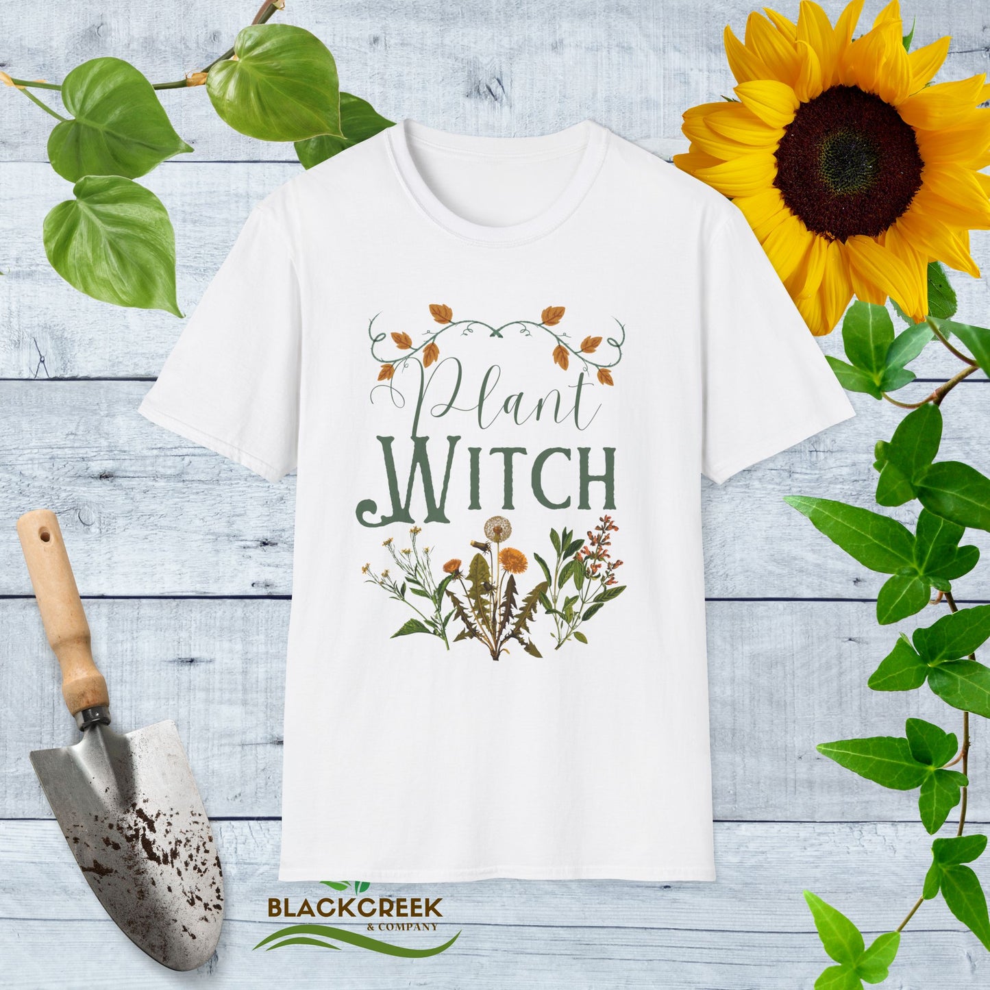 Plant Witch T-Shirt — Floral Botanical Witchy Tee for Gardeners & Herb Lovers