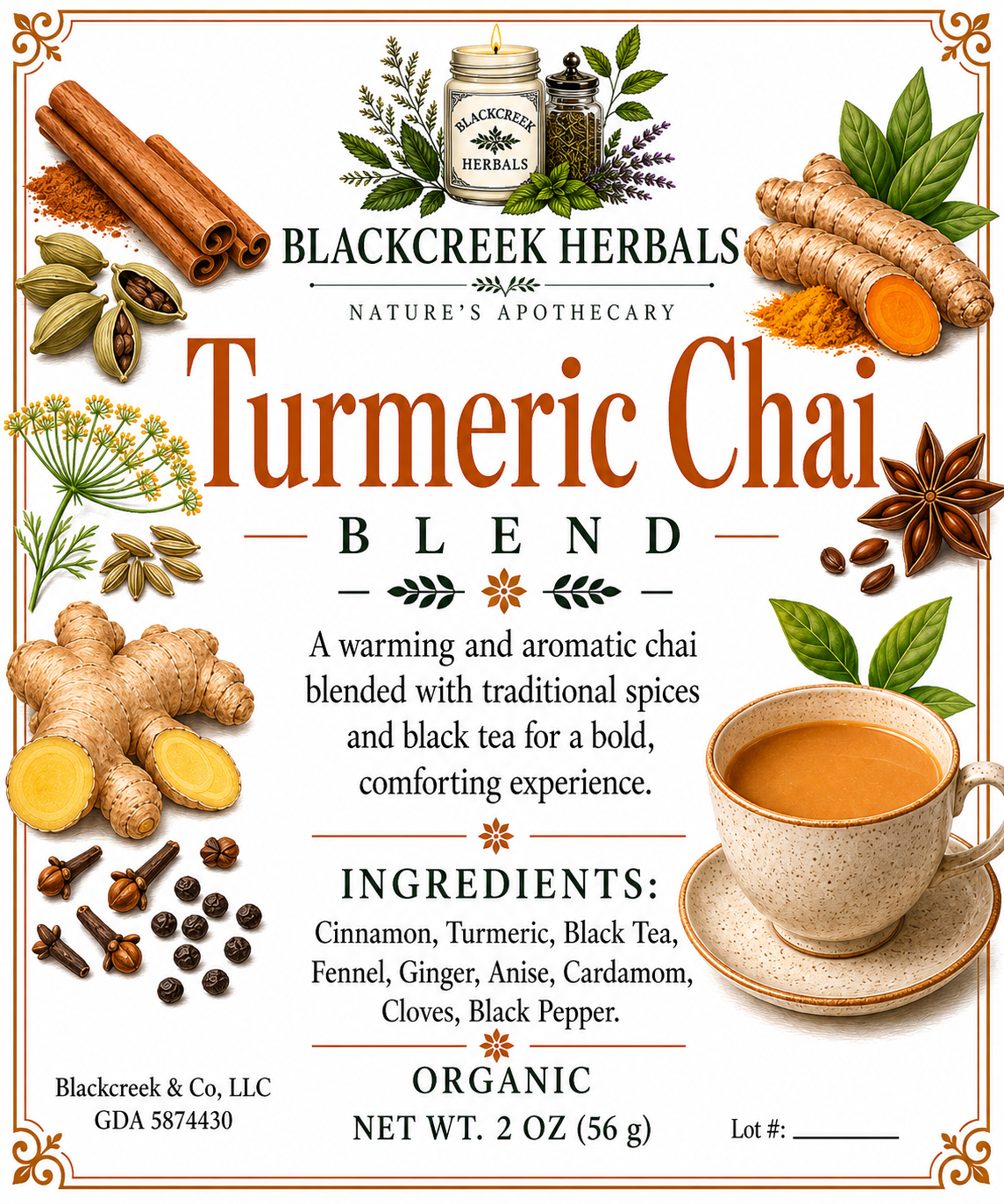 Turmeric Chai Organic 2oz/56G